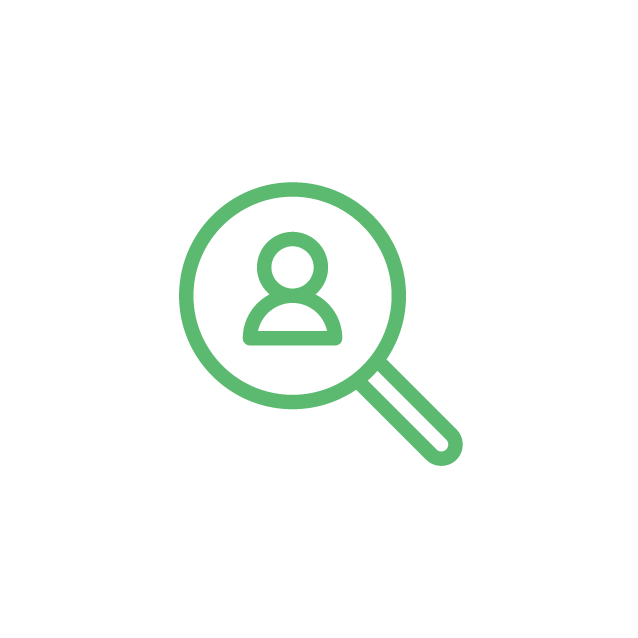 Pictogramme : loupe, analyse